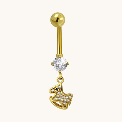 Stijlvolle Goudkleurige Hobbel Paard Navelpiercing
