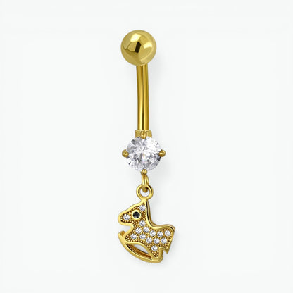 Stijlvolle Goudkleurige Hobbel Paard Navelpiercing