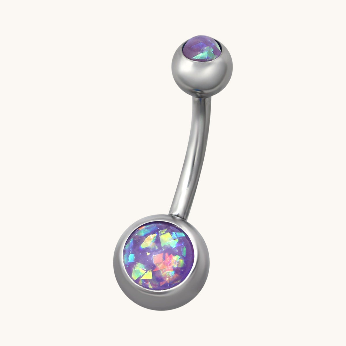 Paarse Opaal Stalen Navelpiercing