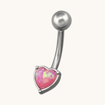 Roze Opaal Stalen Navelpiercing