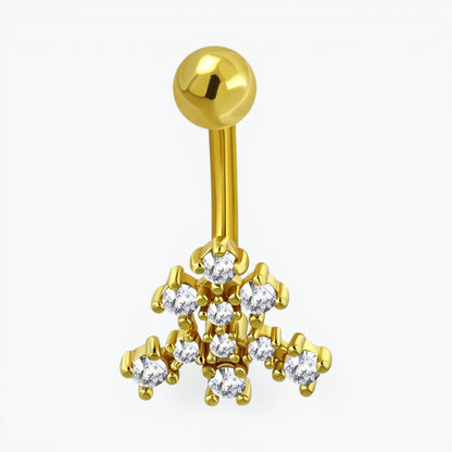 Navelpiercing met Transparant Zirkonia Goudkleur