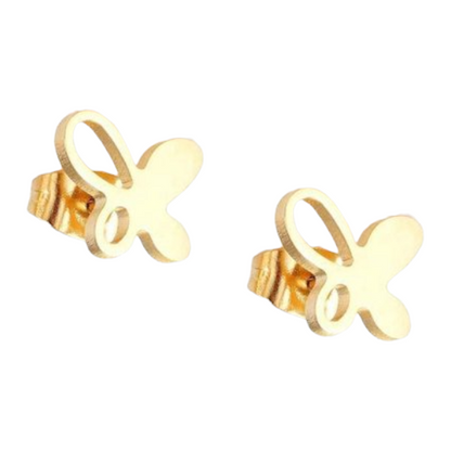 Boucles d'oreilles papillon couleur or 9x8 mm
