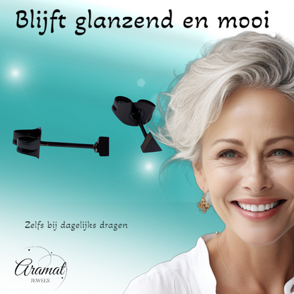 Boucles d'oreilles triangulaires en acier noir – 3 mm