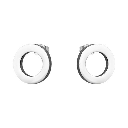 Boucles d'oreilles cercle ouvert couleur argent – ​​8 mm