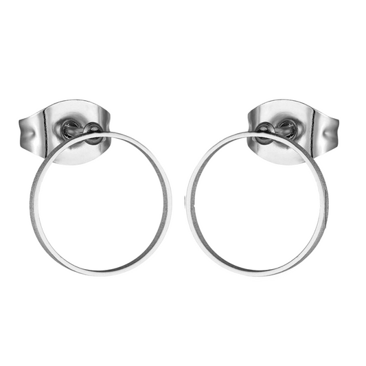 Boucles d'oreilles cercle ouvert couleur argent – ​​10 mm