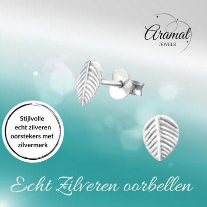 Boucles d'oreilles feuilles d'argent, style antique – 7 x 5 mm