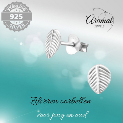 Boucles d'oreilles feuilles d'argent, style antique – 7 x 5 mm