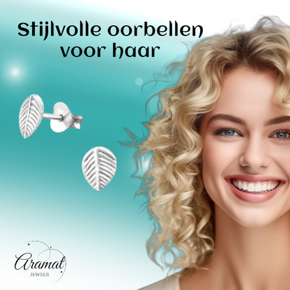 Boucles d'oreilles feuilles d'argent, style antique – 7 x 5 mm