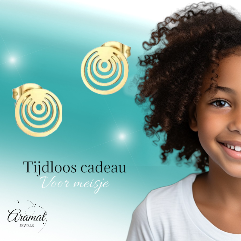 Boucles d'oreilles spirales dorées – 10 mm