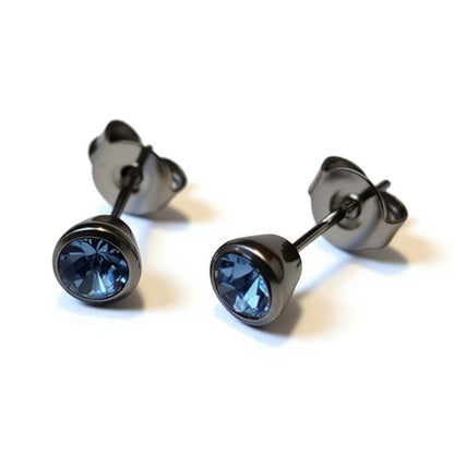 Oorbellen – Staal Lila Kristal Zilverkleurig (5mm) - Aramat Jewels - Oorbellen - cadeautip