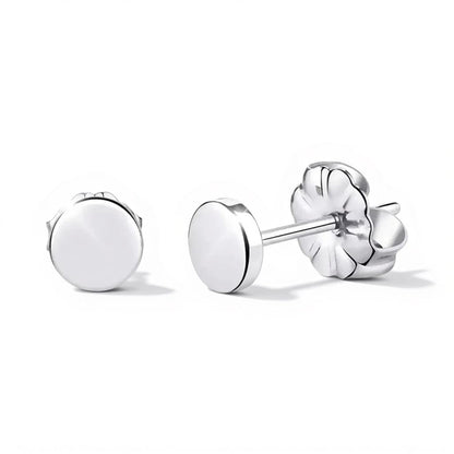 Oorbellen – Titanium Rond Zilverkleurig (5mm) - Aramat Jewels - Oorbellen - cadeautip