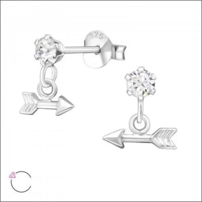 Oorbellen – Zilver Hanger Pijl Kristal (9x10mm) - Aramat Jewels - Oorbellen - cadeautip