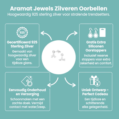 Oorbellen – Zilver Hanger Pijl Kristal (9x10mm) - Aramat Jewels - Oorbellen - cadeautip