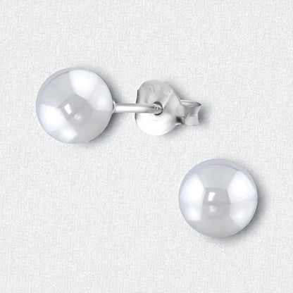 Oorbellen – Zilver Parel Lichtgrijs (6mm) - Aramat Jewels - Oorbellen - cadeautip