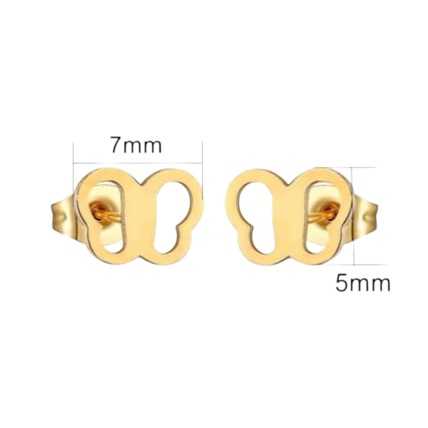 Boucles d'oreilles papillon dorées 5x7 mm 