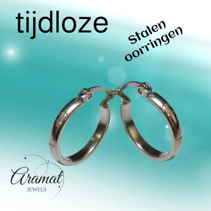 Oorringen – 20mm Creool Anker Motief RVS Zilverkleur Unisex - Aramat Jewels - Oorringen - cadeautip