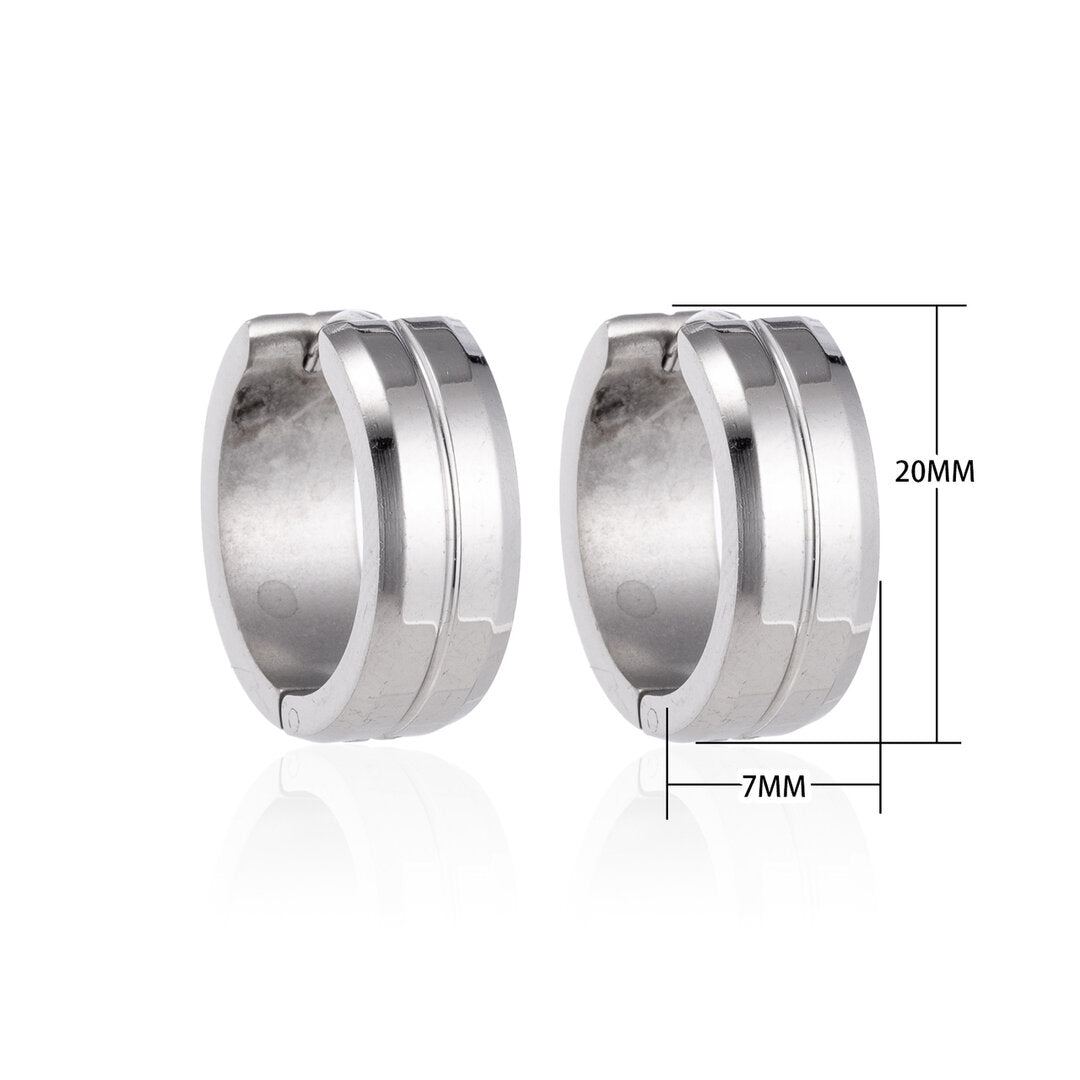Oorringen – 20mm RVS Met Gleuf Zilverkleur Unisex - Aramat Jewels - Oorringen - cadeautip