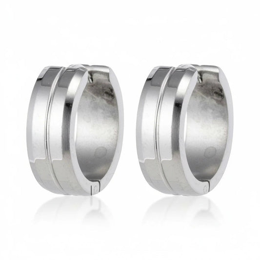 Oorringen – 20mm RVS Met Gleuf Zilverkleur Unisex - Aramat Jewels - Oorringen - cadeautip