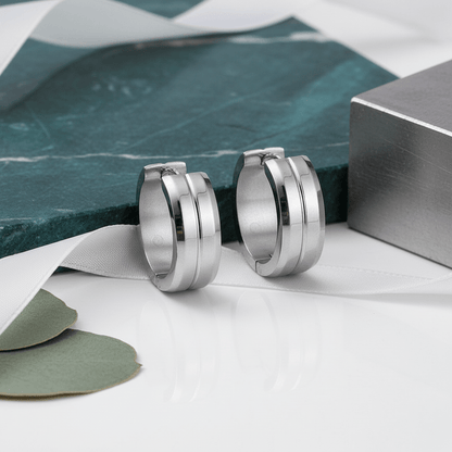 Oorringen – 20mm RVS Met Gleuf Zilverkleur Unisex - Aramat Jewels - Oorringen - cadeautip