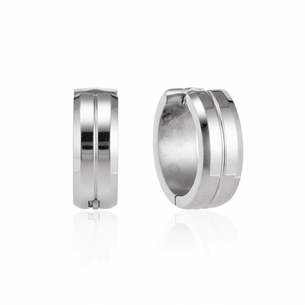 Oorringen – 20mm RVS Met Gleuf Zilverkleur Unisex - Aramat Jewels - Oorringen - cadeautip