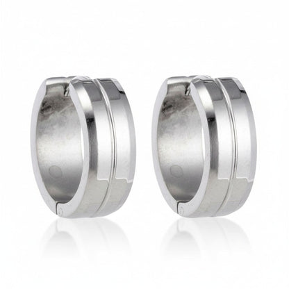Oorringen – 20mm RVS Met Gleuf Zilverkleur Unisex - Aramat Jewels - Oorringen - cadeautip