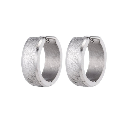 Oorringen – Huggie RVS 20mm Sandblasted Zilverkleur - Aramat Jewels - Oorringen - cadeautip