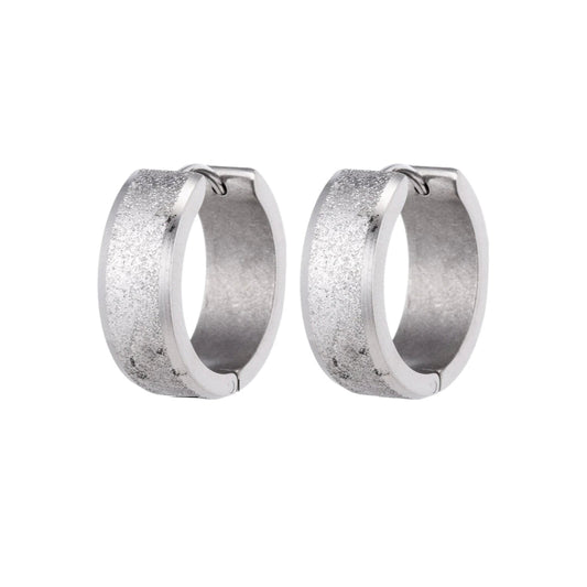 Oorringen – Huggie RVS 20mm Sandblasted Zilverkleur - Aramat Jewels - Oorringen - cadeautip