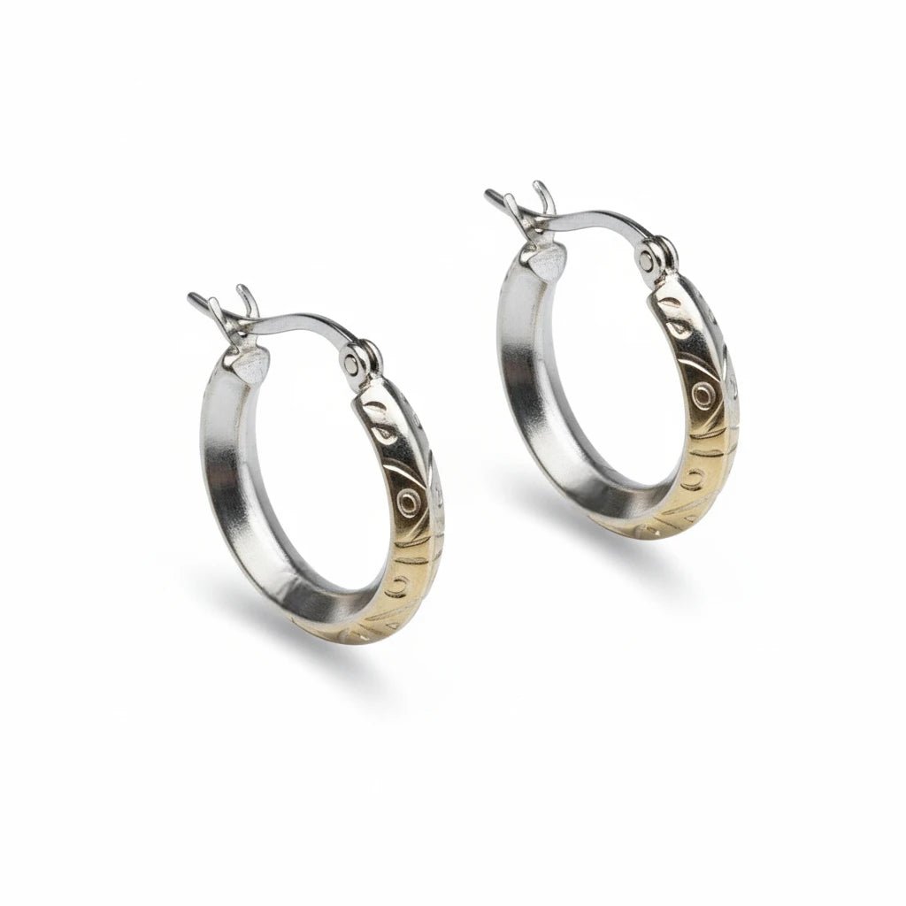 Oorringen – RVS Mat Zilverkleur Fantasie (20mm) - Aramat Jewels - Oorringen - cadeautip