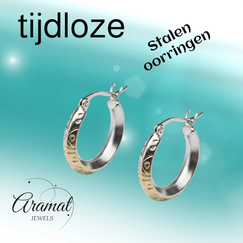 Oorringen – RVS Mat Zilverkleur Fantasie (20mm) - Aramat Jewels - Oorringen - cadeautip