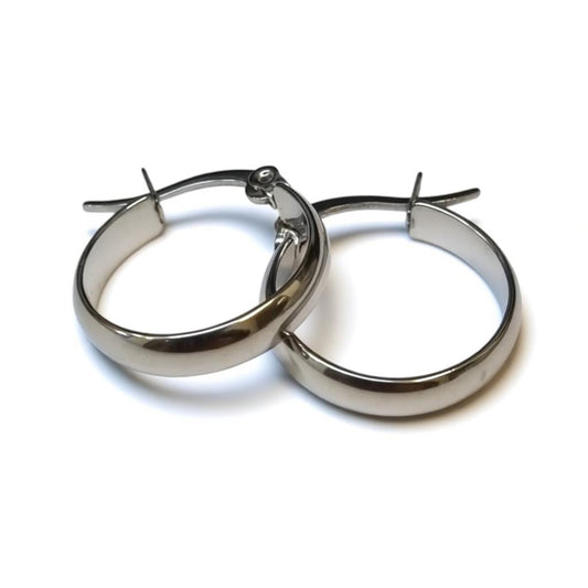 RVS Oorringen Zilverkleur Glad Glans 20mm – Must-Have