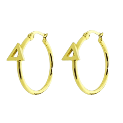 Oorringen – Staal Driehoek Goudkleurig (24mm) - Aramat Jewels - Oorringen - cadeautip
