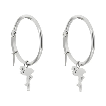 Oorringen – Staal Flamingo Zilverkleur (25mm) - Aramat Jewels - Oorringen - cadeautip