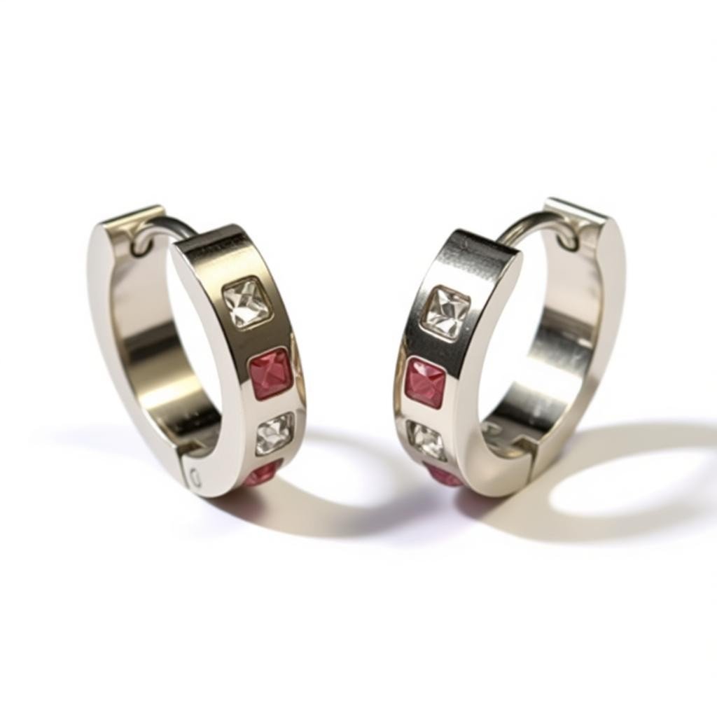 Oorringen – Staal Roze Transparante Zirkonia (17mm) - Aramat Jewels - Oorringen - cadeautip