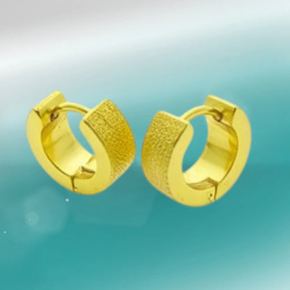 Oorringen – Staal Sandblasted Goudkleurig (11mm) - Aramat Jewels - Oorringen - cadeautip