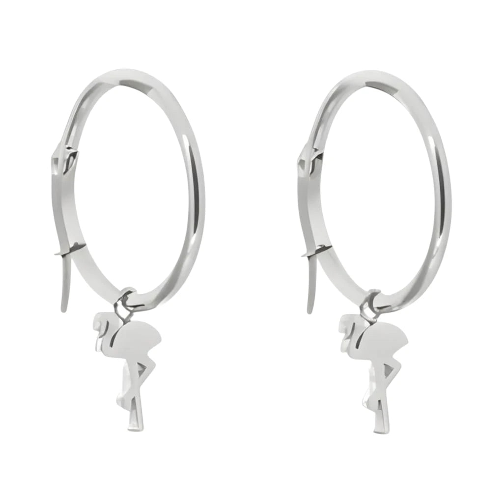 Oorringen – Staal Flamingo Zilverkleur (25mm)