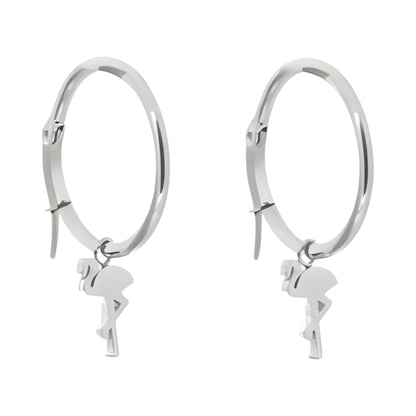 Oorringen – Staal Flamingo Zilverkleur (25mm)