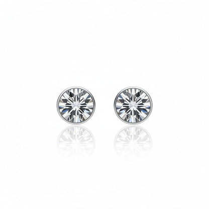 Oorstekers – Staal Kristal Grijs Zilverkleur (6mm) - Aramat Jewels - Oorbellen - cadeautip