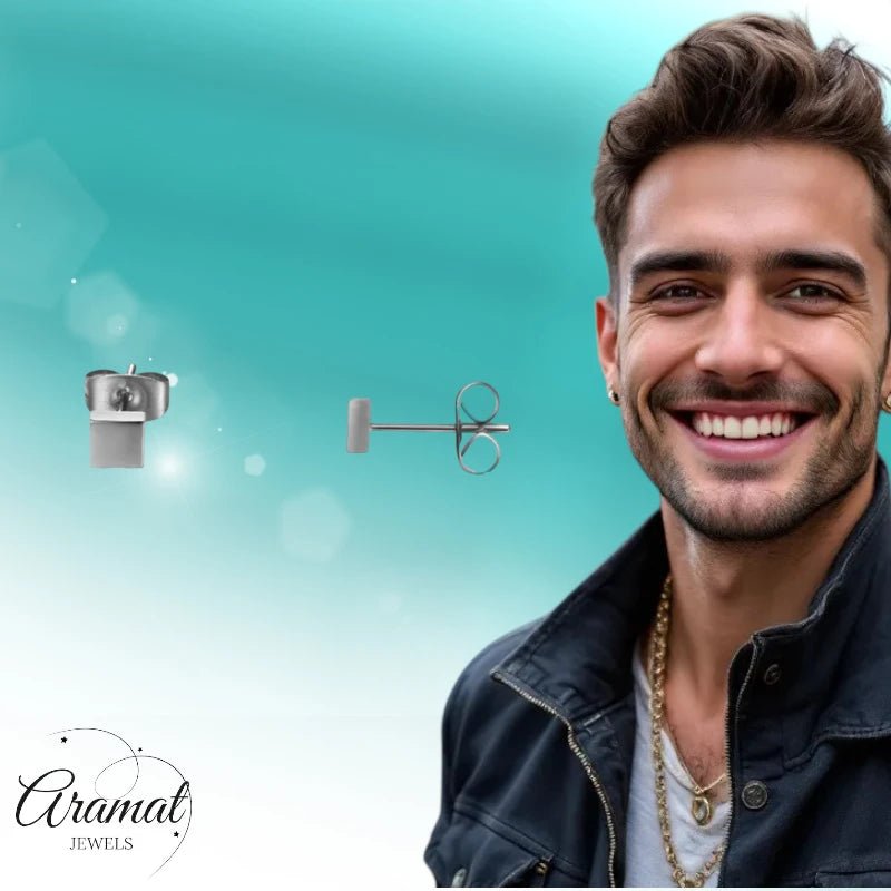 Oorstekers – Staal Vierkant Zilverkleurig (4mm) - Aramat Jewels - Oorbellen - cadeautip