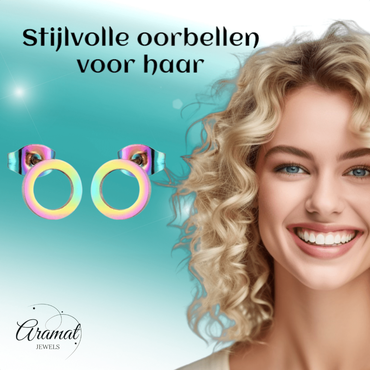 Open Cirkel Oorbellen Multikleur – 9mm - Aramat Jewels - Oorbellen - cadeautip