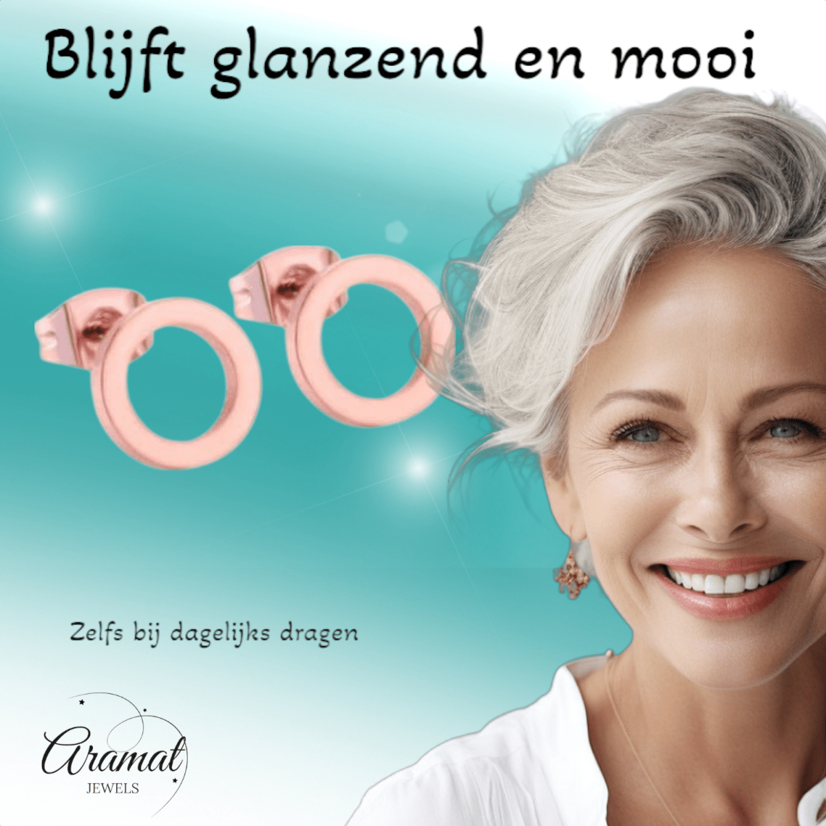 Open Cirkel Oorbellen Rosegoudkleur – 9mm - Aramat Jewels - Oorbellen - cadeautip