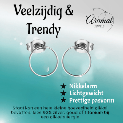 Open Cirkel Oorbellen Zilverkleur – 10mm - Aramat Jewels - Oorbellen - cadeautip