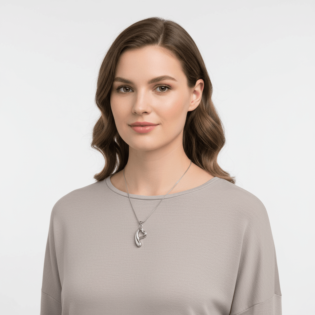 Open hart ashanger – rouwsieraad van staal - Aramat Jewels - Gedenkhangers - cadeautip