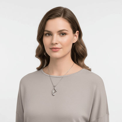 Open hart ashanger – rouwsieraad van staal - Aramat Jewels - Gedenkhangers - cadeautip