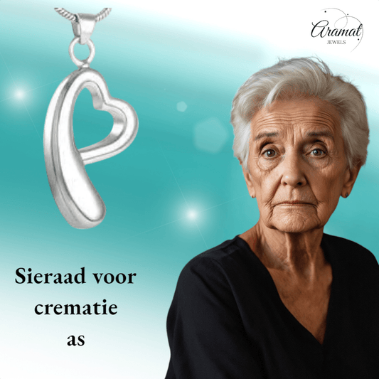Open hart ashanger – rouwsieraad van staal - Aramat Jewels - Gedenkhangers - cadeautip
