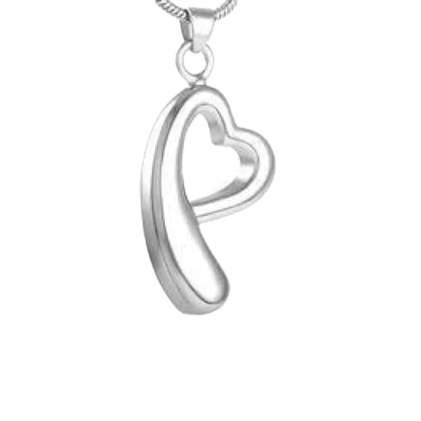 Open hart ashanger – rouwsieraad van staal - Aramat Jewels - Gedenkhangers - cadeautip