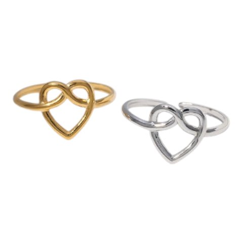 Open Ring RVS met Groot Hartje (14 mm) - Aramat Jewels - Ringen - cadeautip