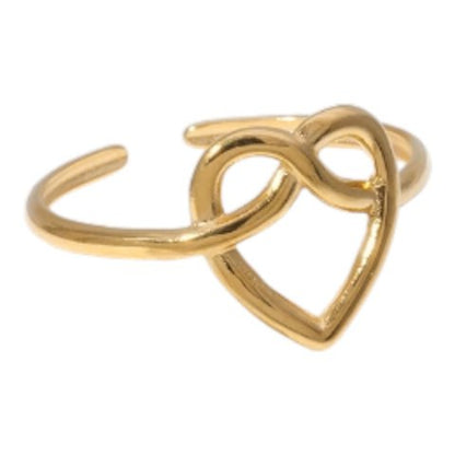 Open Ring RVS met Groot Hartje (14 mm) - Aramat Jewels - Ringen - cadeautip