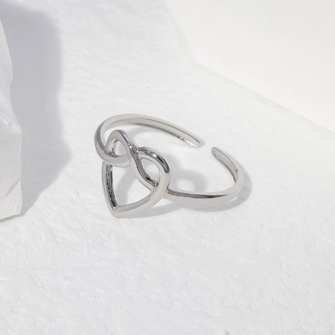 Open Ring RVS met Groot Hartje (14 mm) - Aramat Jewels - Ringen - cadeautip