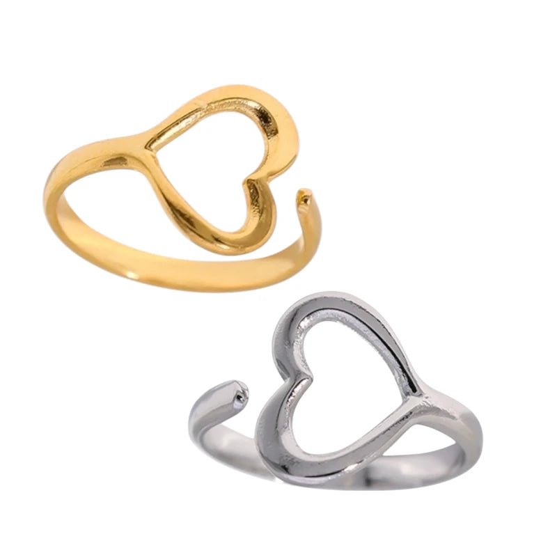 Open Ring RVS met Hartje (13 mm) - Aramat Jewels - Ringen - cadeautip