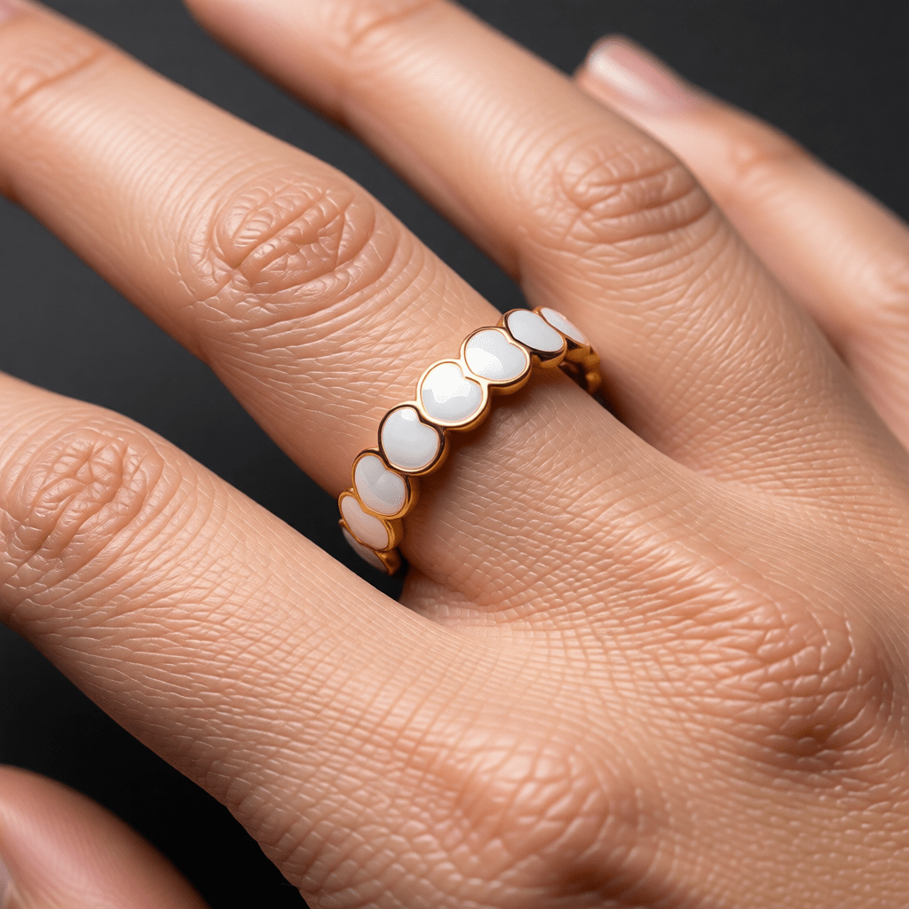 Open Ring RVS met Hartjes Schakel en Emaille (4,5 mm) - Aramat Jewels - Ringen - cadeautip